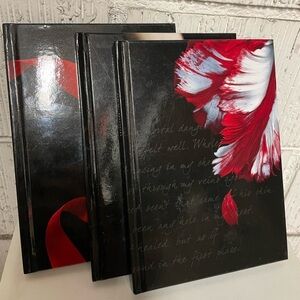 Artistic Black and Red Hardcover Journals